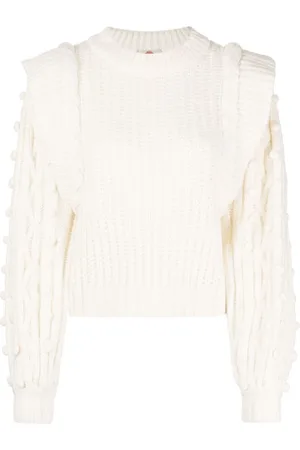 Farm Rio Braided-detail chunky-knit jumper