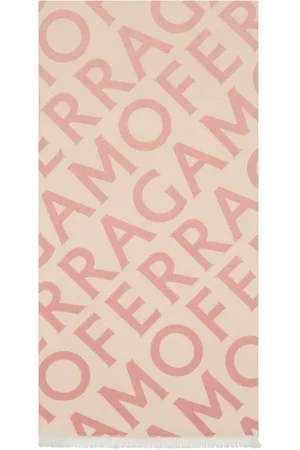Salvatore Ferragamo Logo intarsia-knit fringed scarf