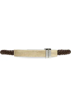 Salvatore Ferragamo Logo-engraved leather bracelet