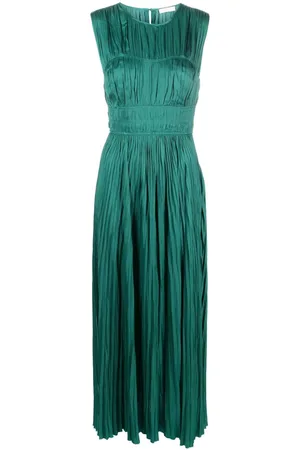 ULLA JOHNSON Delia pliss??-effect maxi dress