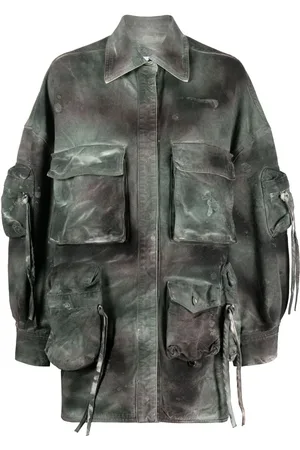 The Attico Fern distressed denim jacket