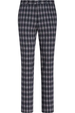 Etro Checked stretch-cotton straight-leg trousers