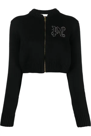 Palm Angels Monogram-appliqu??? zip-up sweatshirt