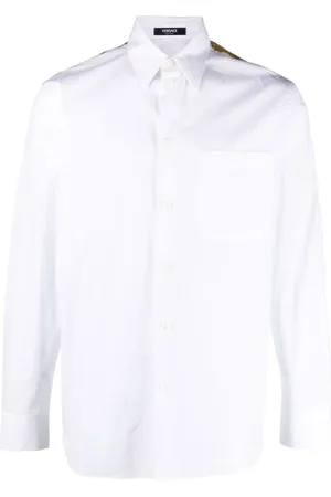 VERSACE Barocco-panel cotton shirt