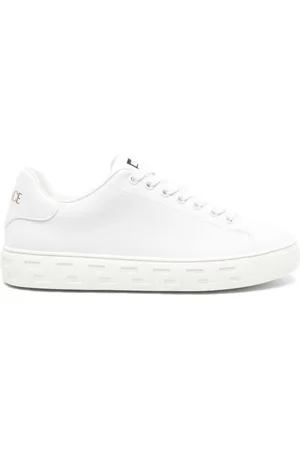 VERSACE Greca-embossed leather sneakers