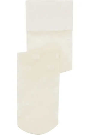 Ganni Embroidered-design semi-sheer socks
