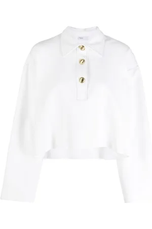 ROSETTA GETTY Long-sleeve crop polo shirt