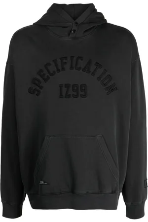 Izzue Slogan-embroidered cotton hoodie