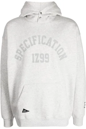 Izzue Slogan-embroidered press-stud hoodie