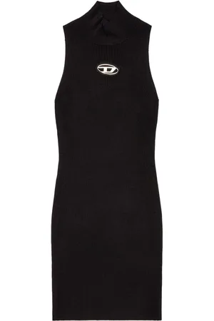 Diesel M-Onervax logo-plaque mock-neck dress