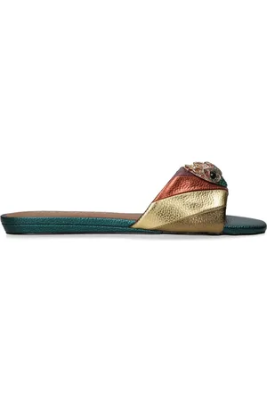 Kurt Geiger Kensington metallic-effect leather sandlals