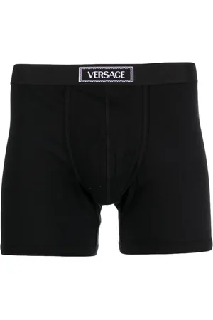 VERSACE 90s logo-waistband cotton boxer briefs