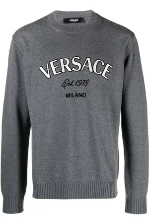 VERSACE Milano Stamp embroidered wool jumper