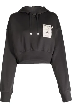 Izzue Logo-patch cropped hoodie