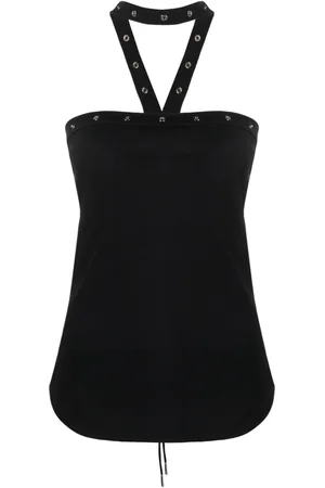 The Attico Halterneck ribbed cotton tank top