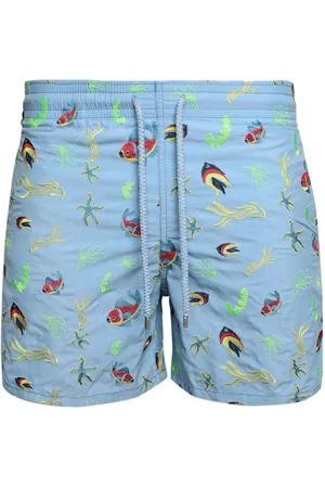 Vilebrequin Mistral Naive Fishes-embroidered swim shorts