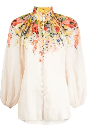 ZIMMERMANN Alight floral-print linen blouse