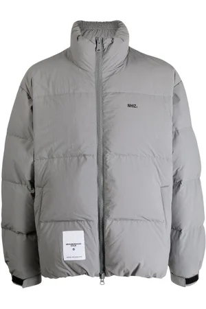 Izzue Logo-patch funnel-neck padded jacket