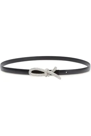 Salvatore Ferragamo Crystal-embellished leather belt