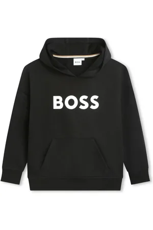 HUGO BOSS Logo-print cotton-blend hoodie