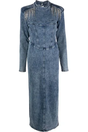 Buy BUTTON-DOWN MAXI COLLARED DENIM DRESS for Women Online in India