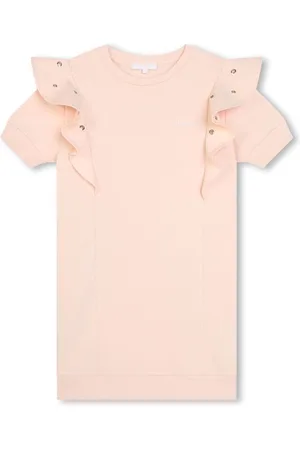 Chloé Logo-embroidered eyelet-detail dress