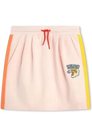 Kenzo Varsity Tiger-appliqu?? drawstring cotton skirt