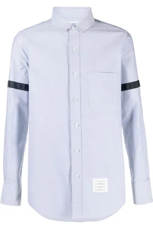 Thom Browne Grosgrain-armband poplin shirt