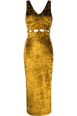 Nanushka Velour cut-out midi dress