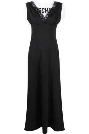 Moschino Logo-print layered maxi dress