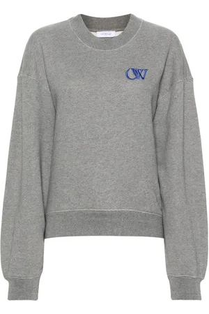 OFF-WHITE Logo-embroidered cotton sweatshirt