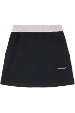 OFF-WHITE Bookish logo-waistband cotton skirt