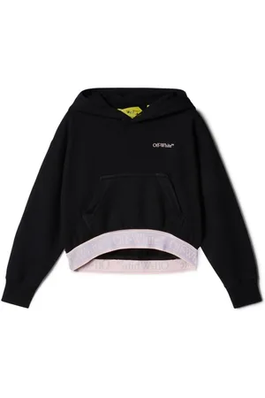 OFF-WHITE Bookish logo-waistband cotton hoodie
