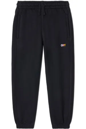 OFF-WHITE Diagonal stripe-print cotton track pants