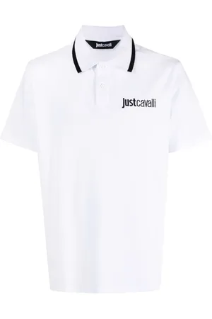 Roberto Cavalli Logo-embroidered cotton polo shirt