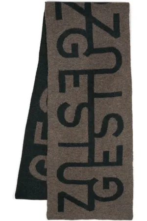 Gestuz AlpgaGZ logo-intarsia scarf