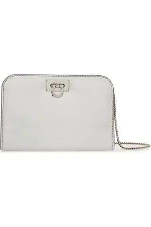 Salvatore Ferragamo Mini Diana metallic-finish clutch