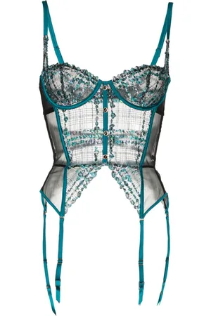 FLEUR DU MAL Gabrielle embroidered garter basque
