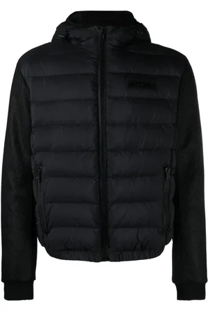 Moschino Rubberised-logo puffer jacket