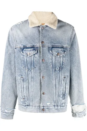 Maison Margiela Collarless Cropped Denim Jacket - Farfetch