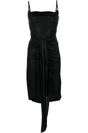 Marine Serre Crescent Moon-print ruched dress