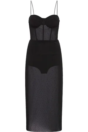 Rebecca Vallance Lucienne rhinestone-embellished midi dress