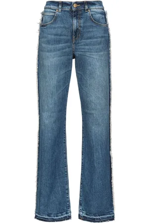 Pinko Frayed-trim flared jeans