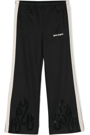 Palm Angels Flames strass-embellished track pants
