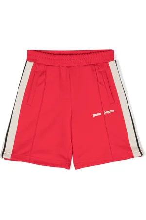 Monnalisa logo-charm belted pleated shorts - Red