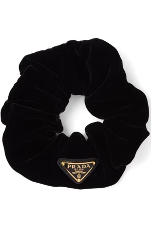 Prada Triangle-logo velvet scrunchie