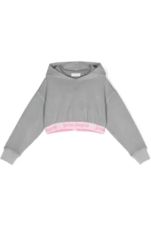 Palm Angels Logo-underband cropped hoodie