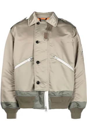 SACAI Off-centre button-fastening bomber jacket