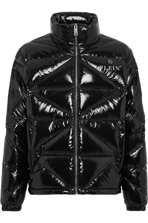 Black oversized vinyl down jacket | The Kooples - US