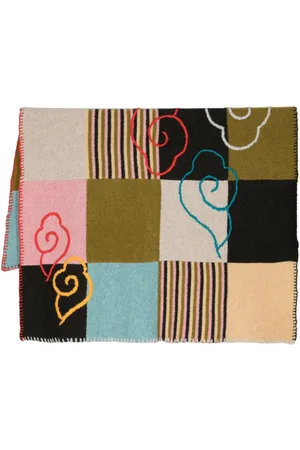 YANYAN KNITS Softi patchwork bouclé scarf